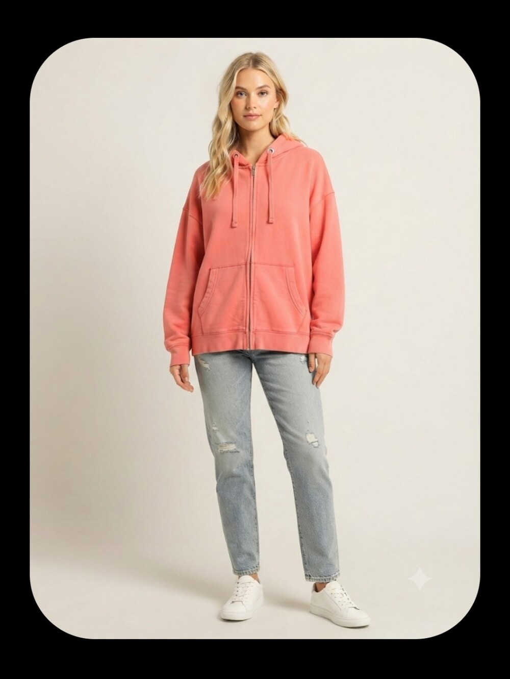 FATFACE CORAL PINK CLASSIC HOODIE